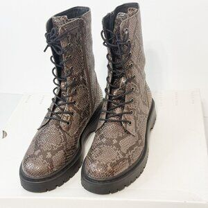 Geox NWB Sz 8 Gun /Snakeskin Biker /Combat Boots